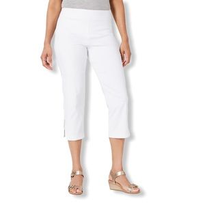 JM Collection Petite Embellished-Hem Capris